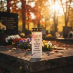 Nagrobna sveča Premium z rožnim motivom in verzom Je čas, ki da, je čas, ki vzame